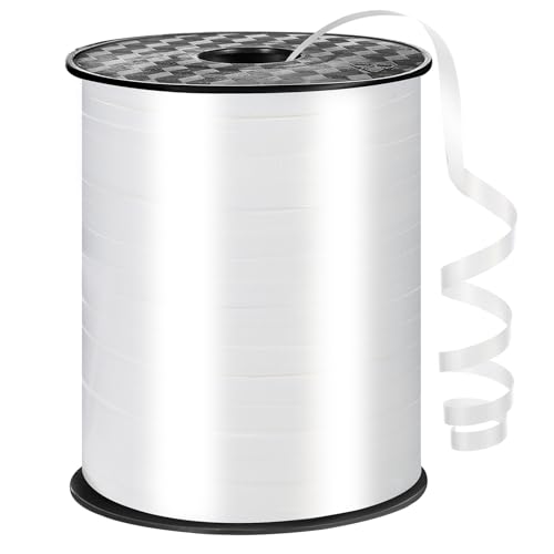 woric 600 Yards White Curling Ribbon 1/5in Balloon String