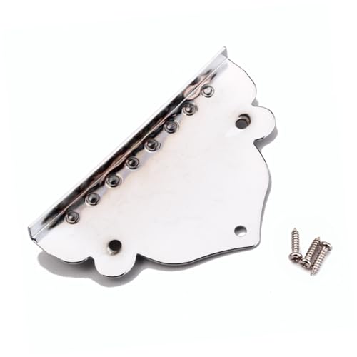 Garneck Triangle Plated String Mandolin Guitar Tailpiece with Screws Chrome Replacement Part for Mandolin Maker for Enhancing Instrument Performance and Aesthetics