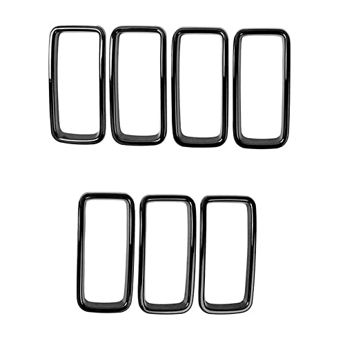 Image of Riloer 7 PCS /Set Front Upper Grille Inserts Grill Cover Trims, Car Front Center Grill Grille Cover Trim Molding, Compatible with Jeep Renegade 2019-2022