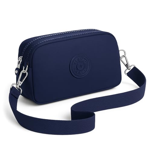 Bolsa Carteira Tiracolo Pequena de Mão com 2 Alças Ajustáveis e Versáteis (Azul)