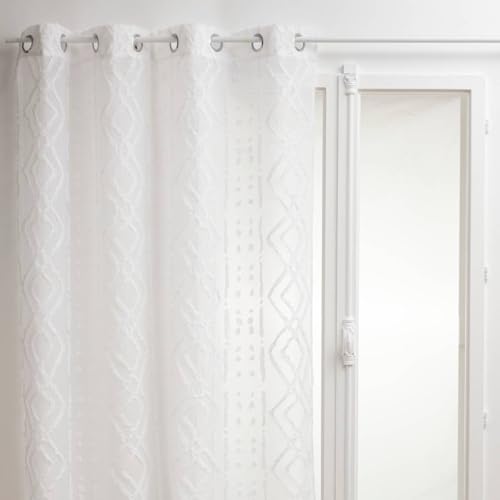 Atmosphera - Voilage Sama - Motifs Jacquard - Blanc 140x240 cm