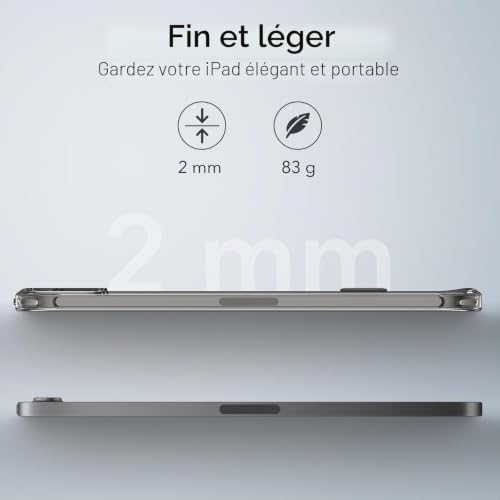 Coque iPad Mini 7 2024 ESR Boost noire transparente avec support ajustables - 4