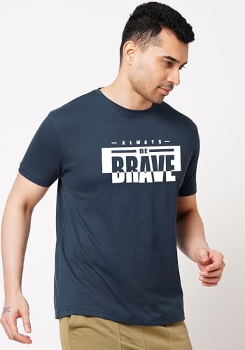 Image of Wear Your Opinion Men's S to 5XL Premium Combed Cotton Printed Half Sleeve T-Shirt (Design: Always Be Brave)