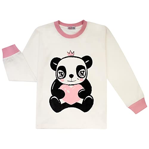 Girls Boys Christmas Lounge Suit PJs 2 Piece Festive Set Panda Animal Santa Baby Pink Top Bottom Loungewear2