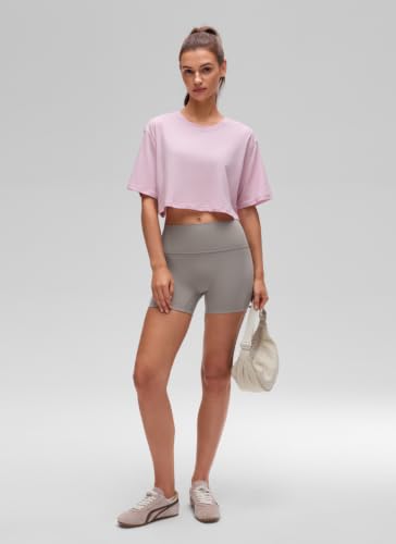Image of CRZ YOGA Pima Cotton High Neck Crop T-Shirt