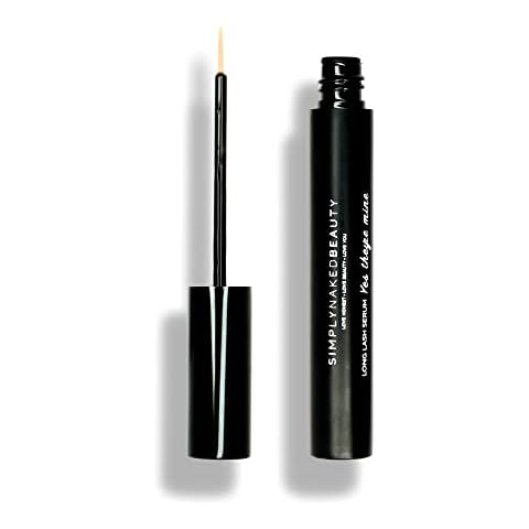 Lash Growth Serum & Brow Enhancer (5 ml) Get Longer, Fuller Eyelashes in 12 Days - Natural & Plant Based Peptides for Healthy Brow & Lash Growth - Cruelty Free Lash Serum by Simply Naked Beauty Cover