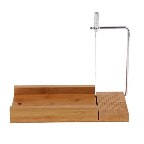 Image of Wood and Stainless Steel Soap Cutter Soap Making Cutting Tool with Wire Slicer for Cake Candle Food Chocolate Loaf
