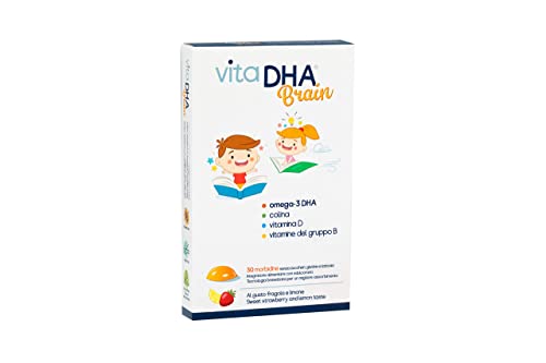 VitaDHA® Brain | Para niños con 250 mg de omega-3 DHA, colina y vitaminas D y B por 1 gelatina al día | Para el cerebro y el sistema inmunológico | Sin azucar | 30 deliciosas gelatinas Cover