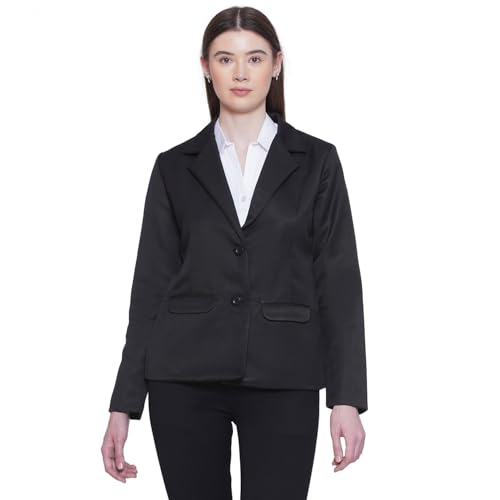 Women's Formal Blazer | Regular Fit | Full Sleeve with 2 Front Po...