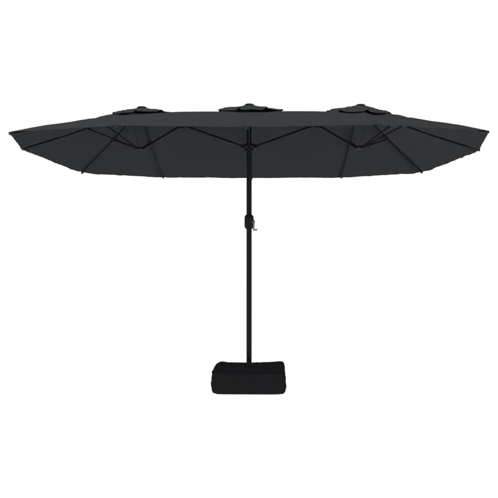 Homgoday Sombrilla Doble Negro 449x245 cm Sombrilla de Jardín, Protección UV Sombrilla Jardín Grande Orientable Jardín Parasol Balcón