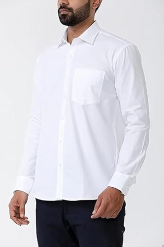 Image of Men's Khaadi Cotton Cuff Sleeves Solid Casual Shirt for Everyday Wear