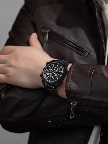Image of French Connection Chronexis Black Dial Chronograph Watch for Men - FCB19BM