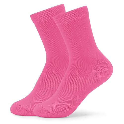 Kids Classic Crew Dress Socks Elastic Stay Up Top Seamless Toe Soft Breathable Girls Boys Socks 6-8 Years