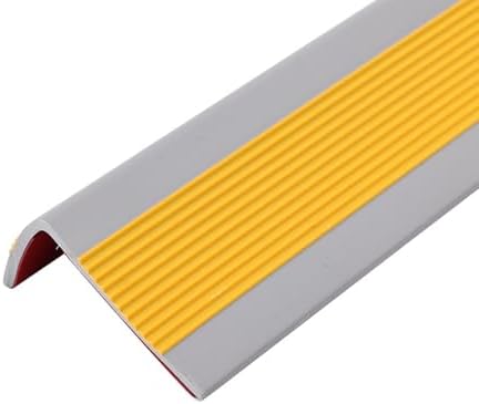 Eco-Friendly PVC Waterproof Non-Slip Stair Nose Molding, Self-Adhesive Stair Nosing with Strong Adhesion for Indoor/Outdoor Use (Brown, 10x4cm)