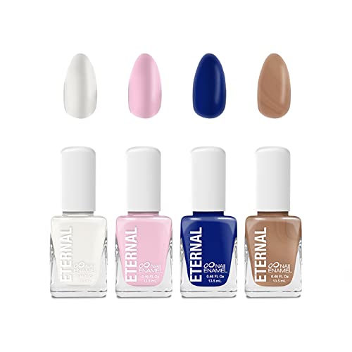 Nail Polish Set - Eternal 4 Piece Kit: Long Lasting, Quick Dry and Cruelty Free. Made in USA - 0.46 Fluid Ounces Each (Girly Nautical)