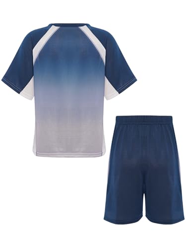 TTAO Kids Boys Piece Quick Dry Sport Set Short Sleeve Crewneck Tshirts And Shorts Football Kit2