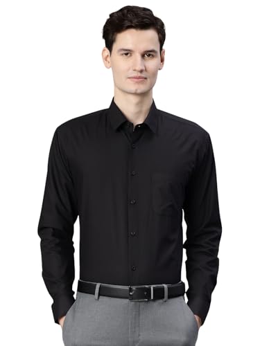 Image of Majestic Man Men's Solid Cotton Blend Wrinkle-Resistant Slim Fit Easy-Iron Formal & Office Wear