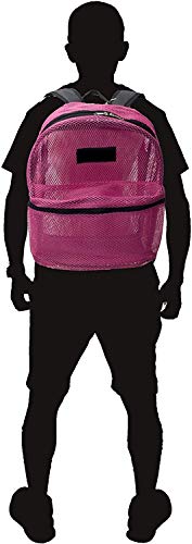 Travel Sport Transparent See Through Mesh Backpack/School Bag (Hot Pink) #TOP6