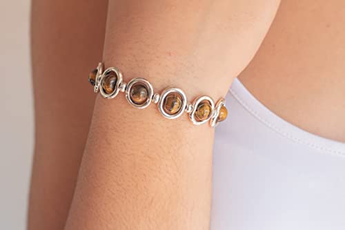 Pulsera Mujer Piedras Naturales Zamak Plata 312JrZ8rVgL. SL1000