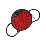 iplusmile Bolso Bandolera para Niñas Forma de Mariquita, de PU y Metal, Espacio para Snacks y Juguetes Pequeños, Adecuado para Compras y Citas