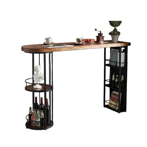 WXZXWXZX Mesa Alta Bar Mesa Auxiliar Cocina Estrecha con Espacio de Almacenamiento para Sala de Estar Salon Comedor Balcones(180cm/71in)