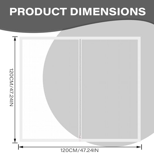 Protetor de tela para janela Cat 118 x 119 cm, tela fina autoadesiva para gatos com zíper revestido