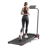 Foldable Under Desk Walking Pad Treadmill with Handle, 8% Incline, 0.6-7.5 MPH, 360lbs Capacity, Portable Walking Machine for Home Office (Black)
