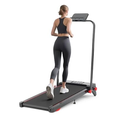 Foldable Under Desk Walking Pad Treadmill with Handle, 8% Incline, 0.6-7.5 MPH, 360lbs Capacity, Portable Walking Machine for Home Office (Black)