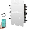 Micro Inverter 1600w, Pv Micro Inverter with Ip65 Waterproof Level, Solar Inverter Inverter with WiFi, Grid Feed Function, for 2 Solar Modules and Balcony Power Plant