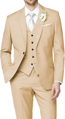 3 Piece Suits for Men Groomsmen Wedding Prom Formal Casual Groom Suit Jacket Blazer Pants Suit Set
