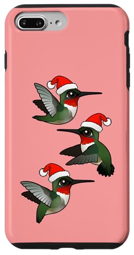 Cute Cartoon Santa Hummingbirds Flying Christmas Birds Case