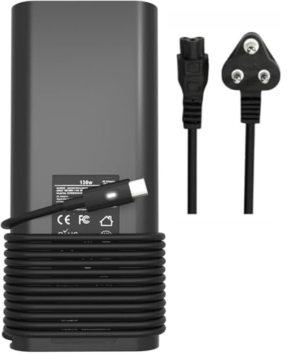 Image of 130W USB C Laptop Charger Compatible with Dell Precision 5570 5560 5550 5530 5760 5750 3560 Latitude 7410 7310 7210 9410 9510 5420 5520 5510 XPS 15 17 2in1 9575 9500 9700 Power Cord (DE 130W Type-C)