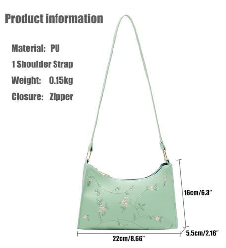 Shoulder Bags for Women，Floral Embroidery Prints Crossbody Bags Portable Underarm Bag Square Bag Crossbody Purses Handbags3