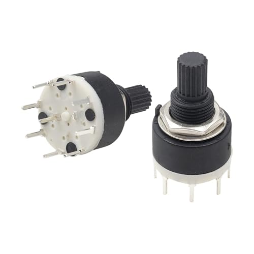 Interrupteur rotatif SR16 en plastique écologique 16mm avec 1 pôle et 8 positions 2 pièces