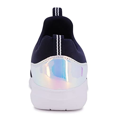 Nautica Kids Youth Athletic Fashion Sneaker Running Shoe Slip On- Boy - Girl Little Kid Big Kid-Canvey Waffle-Navy Iridescent Size-13 #TOP2