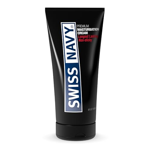 Swiss Navy Masturbation Cream - 5 oz - Long-Lasting, Non-Sticky Formula - Easy to Use & Clean
