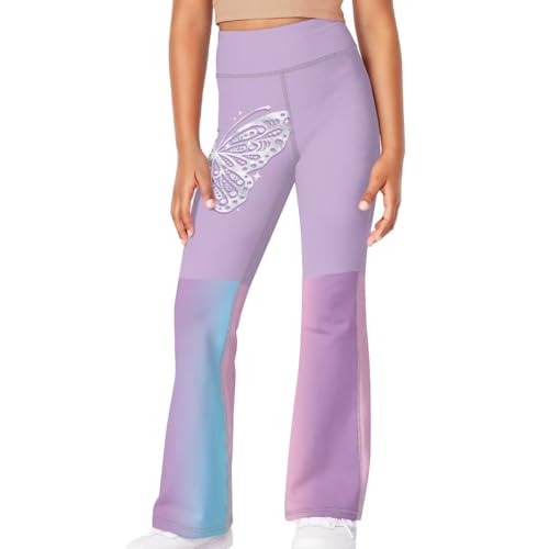 Rnyleeg Girls Pants Size 5-14 Flared Leggings for Girls Cozy Yoga Leggings for Kids Skinny High Waisted Bell Bottoms Pants3