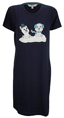 Forever Dreaming - Camisón de punto de algodón para mujer Azul Oso Polar azul marino 44/46 ES