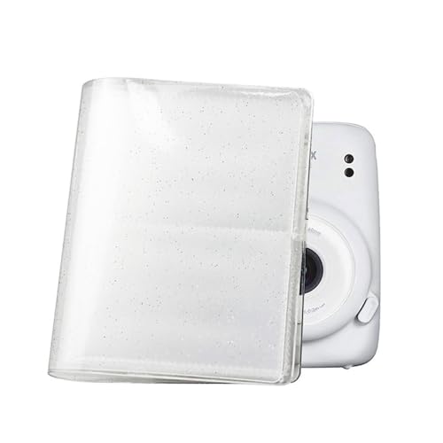 Image of ZENKO 64 Pockets Photo Album for Fujifilm Instant Mini 13 /12 /11 /9 /8 /SE /41 /99 /Evo /Liplay Instant Camera /Mini Link Printer, Polaroid Snap Touch Mint Zip Instant Camera Printer- Shiny lce white