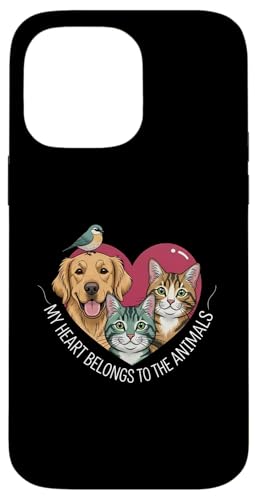 My Heart Belongs To The Animals Dog Cat Bird Pet Lover �X�}�z�P�[�X iPhone 14 Pro Max �p