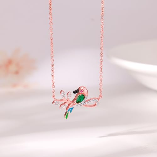 Image of GIVA 925 Silver 18k Gold Plated Rose Gold Zircon Necklace | Gifts for Women & Girls