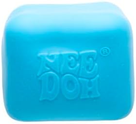 Schylling NeeDoh Nice Cube Glow - Sensory Toy with a Super Solid Squish - Glows in The Dark and Always Returns to its Square Shape - Ages 3 and Up - Blue; One Cube Per Pack