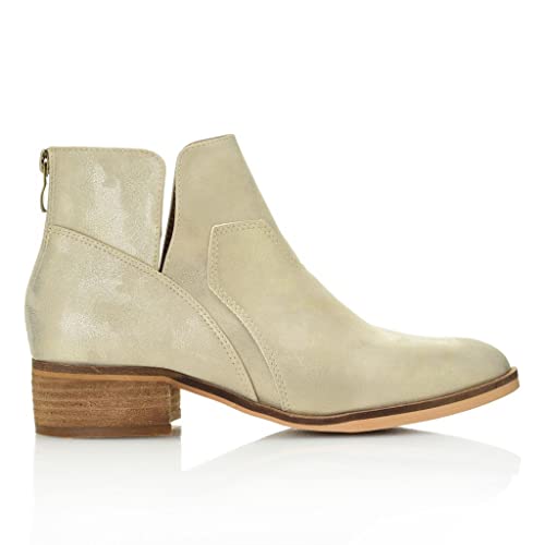 Corkys Boutique Womens Curry Slip-On Faux Leather Metallic Look Ankle Boots (Gold Metalic, Numeric_9) #TOP5