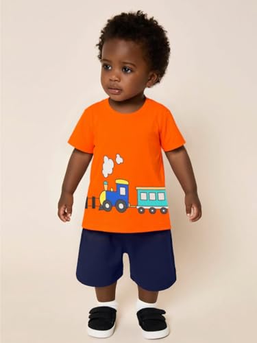 Image of AIWUHE Toddler T Shirts Cotton Summer Tshirts Boys Girls Short Sleeve Tee Tops Casual Graphic Clothes Crew Neck Shirts 2-6Y