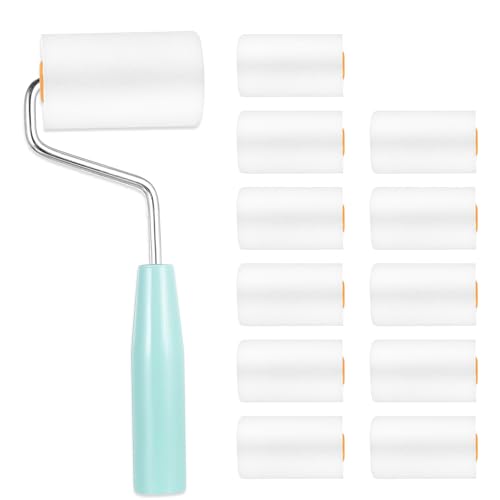 Foonary Lot de 12 petits rouleaux de peinture, en mousse haute densité, compacts, avec poignée, adaptés comme rouleau de peinture et rouleau de peinture...