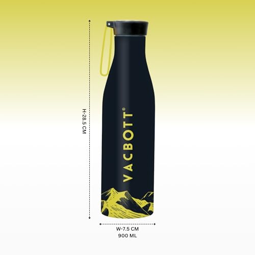 Image of Clay Craft VACBOTT Aspen Double Walled18 Hours Hot and 24 Hours Cold Water Bottle Vacuum Insulated Flask Bottle 860 ml|2 Piece Steel Water Bottles for School, Office, Home, Gym, Leakproof