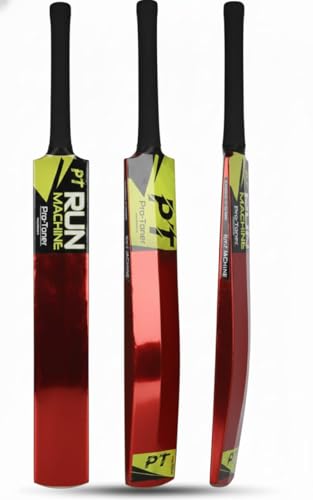 Image of Protoner Wooden Metallic Cricket bat for Tennis bat Play (Red, No.5,Age8+(31inch))