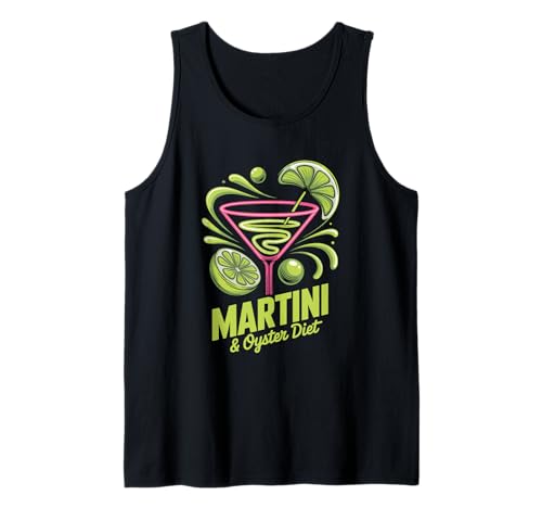 Cóctel Martini & Oyster Diet Lime Splash Retro Camiseta sin Mangas