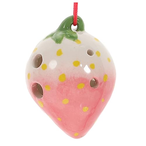 Holibanna 6Holes Strawberry Ocarina Portable Music Instrument for Adults Present for Wind Instrument Lovers Design Wonderful Sound