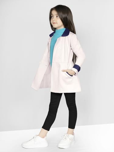 Image of Naughty Ninos Girls Polyester Standard Length Solid Double Breasted Peacoat for 3 to 12 Years